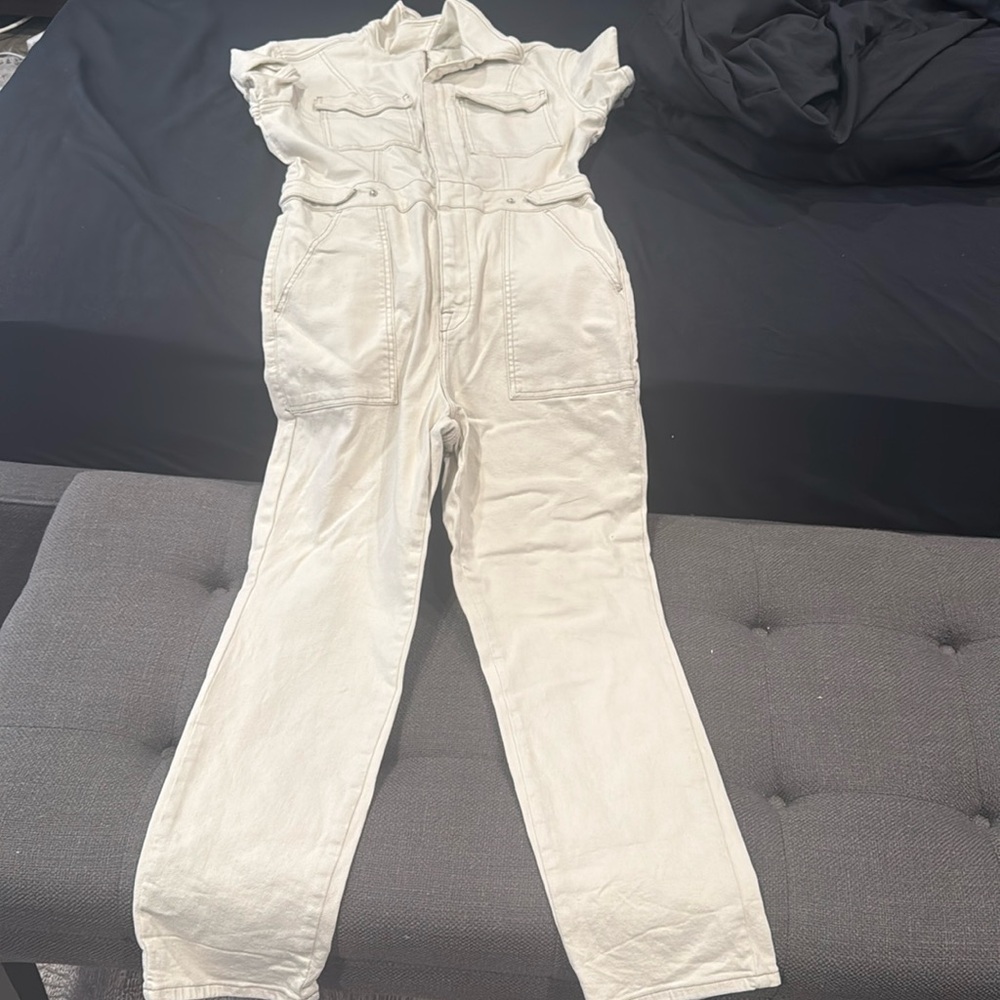 Beige good American jean jumpsuit